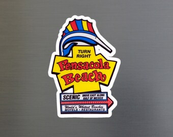 MAGNET! Pensacola Beach Sign! 3.5"x2.5" Made in the USA!