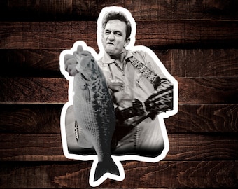 Sticker pour basse Johnny Cash Pas de majeur : 3,5 pouces de haut x 2,3 pouces de large
