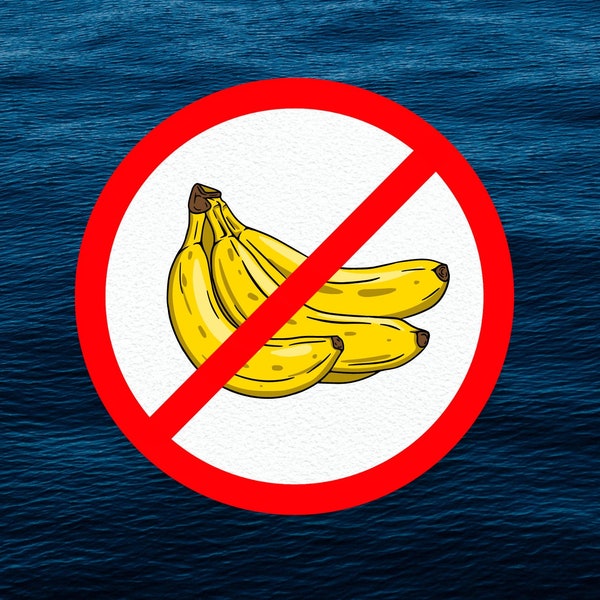 NO Bananas Decal/Sticker! 3" in diameter.  Waterproof!  Made in America!