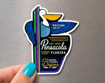 MAGNET! New Pensacola Sign 3.5"x3" Made in the USA!
