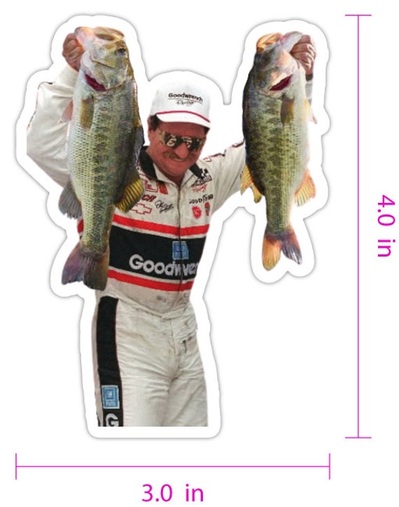 Dale Earnhardt Bass Fishing Sticker 