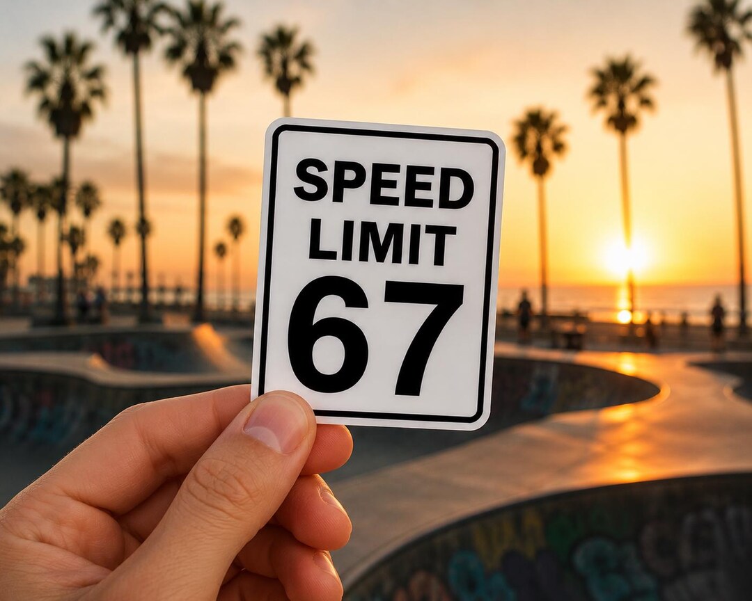 SPEED LIMIT 67 Sticker! Six Seven Sticker! Waterproof! Made in the USA ...