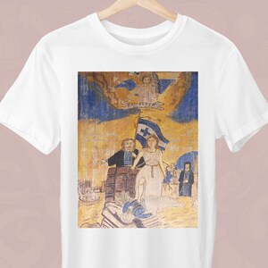 Hellas reborn and Ferraios, C. Messier Painting, Unisex T-Shirt, Greek T-Shirt, Hellas T-Shirt, Gift for a Greek, Stylish Greek