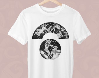 Achilles doodt Troilus, T-shirt uniseks, Grieks T-shirt, T-shirt Achilles, Achilles-T-shirt, stijlvol Grieks