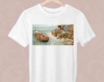 Ulisse e Polifemo, Arnold Böcklin, T-shirt unisex, T-shirt greca, Mitologia greca, Regalo per un greco, Mitologia, Greco elegante
