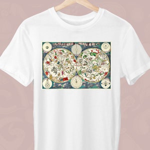 Himmlische Karte, Frederik de Wit, Unisex T-Shirt, Griechisch T-Shirt, Geschenk für einen Griechen, Karte T-Shirt, Trendy Grieche, Stilvoller Grieche