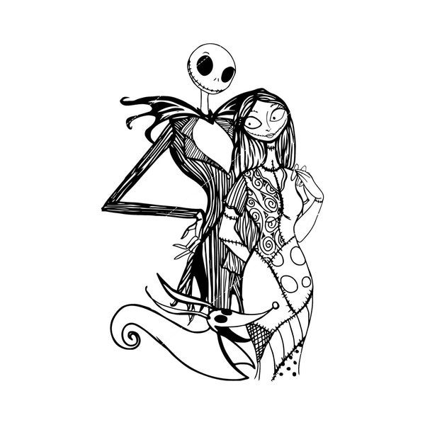 Jack And Sally In Heart SVG, Couple Jack And Sally SVG, The Nightmare Before SVG, Halloween Svg