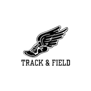 Sports Clipart: Black Winged Running Shoe from Mercury or Hermes to Symbolize &quot;Track & Field&quot; Sport and Events - Digital Download SVG / PNG