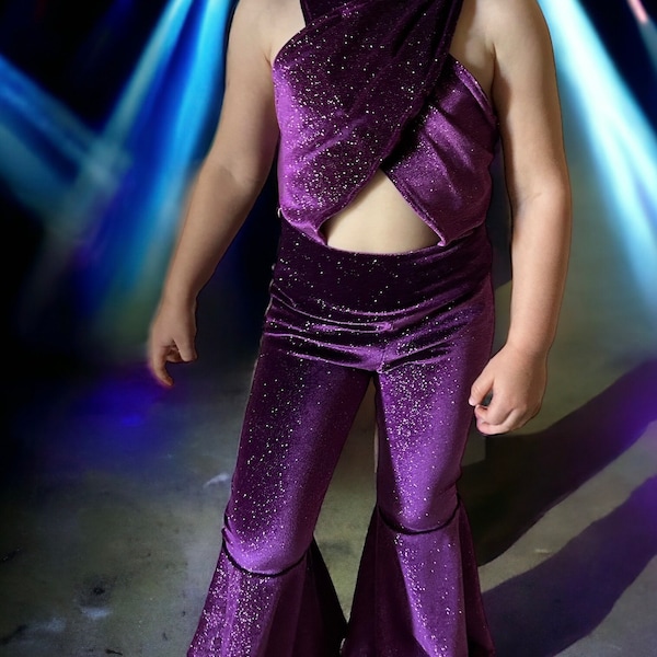 4-6yrs Purple Jumpsuit Kid’s Costume