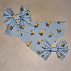 Blue Minions Dog Bandana | Sailor Bow | Flower Bow | Bowtie | Dog Accessories