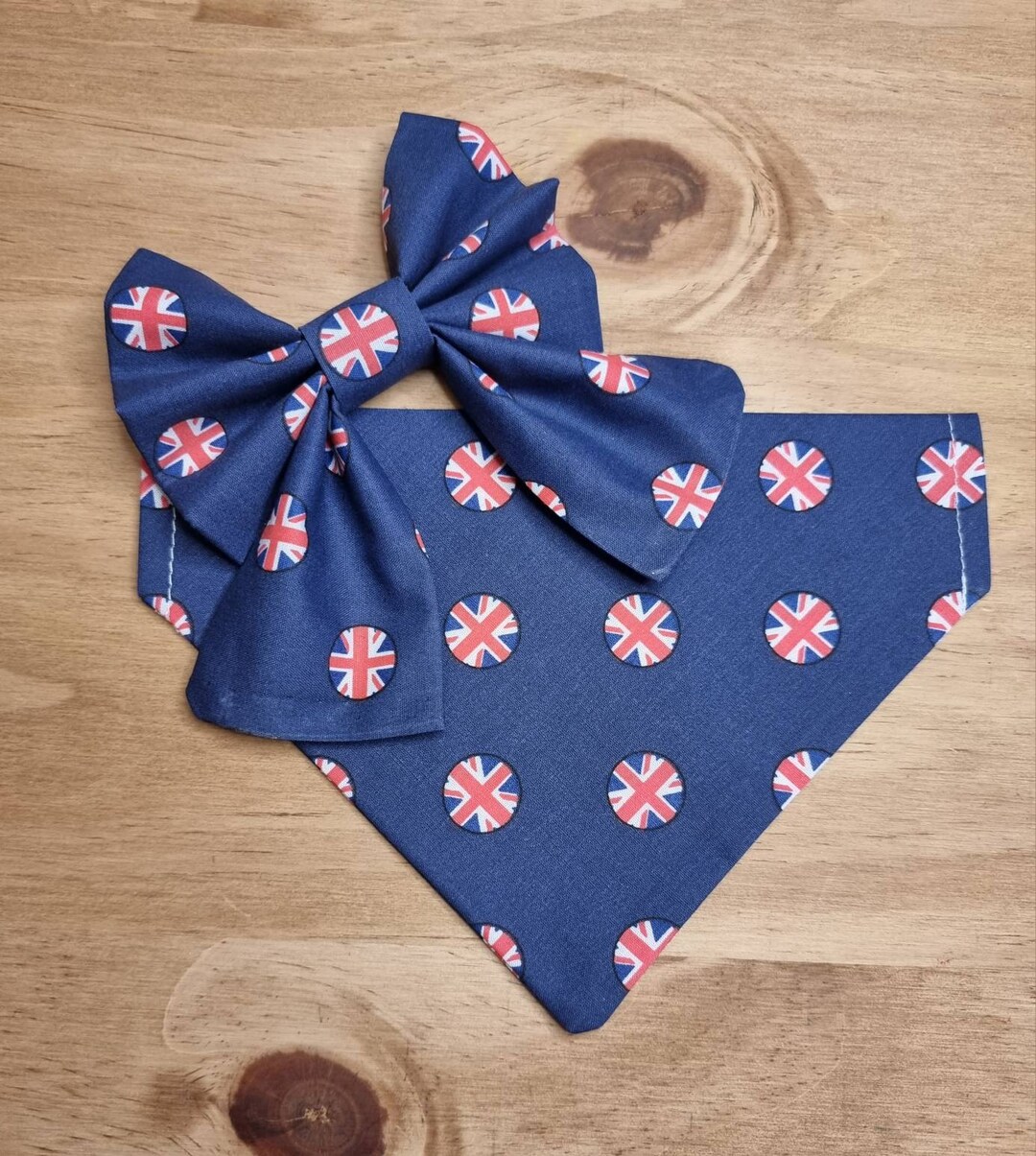 Union Jack Dog Bandana Sailor Bow Flower Bow Bowtie Etsy