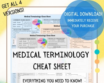 Medical Terminology Cheat Sheet - Med Notes, medical assistant, anatomy and physiology, mlt/mls/cls/rn/pa