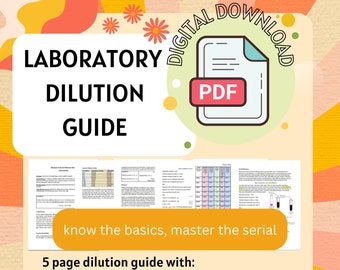 Dilution Guide - Serial & normal clinical laboratory dilutions - mlt/mls/mt/cls chemistry/chemist med lab tech/medical science