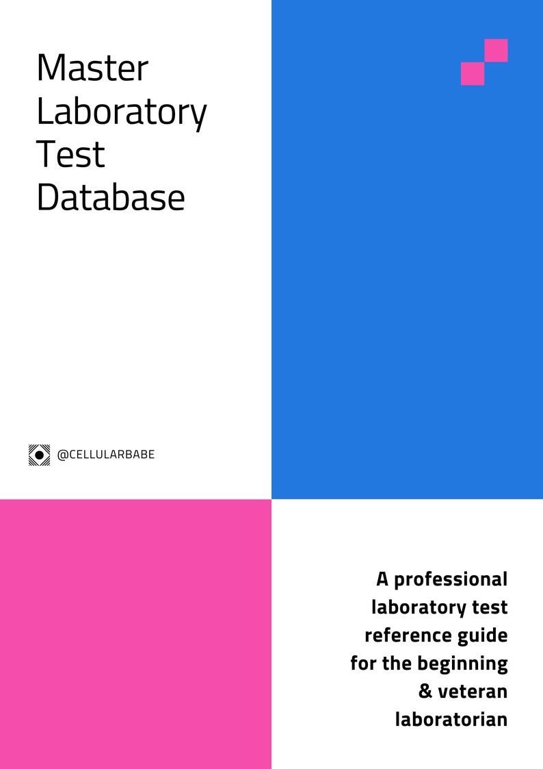 Master Lab Test Database Over 250 Tests Listed With Tube Types