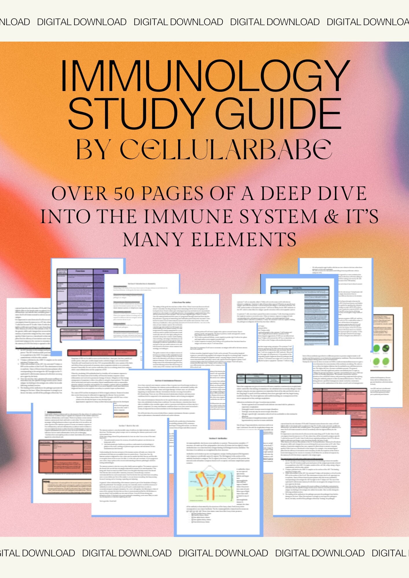 Mls Study Guide Immunology Study Guide - Over 50 Pages! Mlt/mls/rn Resource Medpronotes ...
