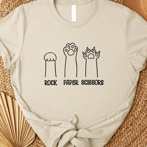 Rock Paper Scissors Cat Shirt,  Funny Cat Paw Tee, Cute Cat Paws T-Shirt, Cat Mom Gift, Cat Lover Shirt, Cat Owner Tee, Cozy Cat Mom Outfit