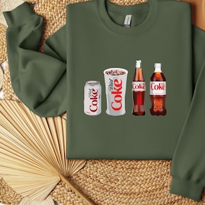 Diet Coke Sweatshirt, Coke Lover Gift, Diet Coke Long Sleeve, Comfy Crewneck Outfit, Coke Lover Sweater, Soda Lover Tee, Funny Coke Shirt