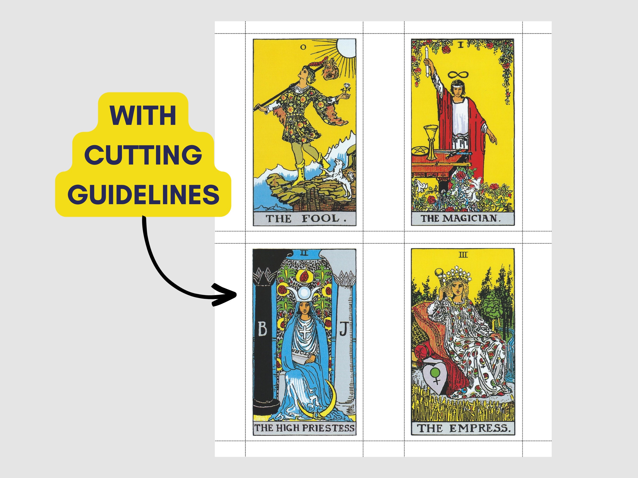 Rider Waite Digital 78 Tarot Card Deck, Double Sided, NO GUIDEBOOK - Etsy