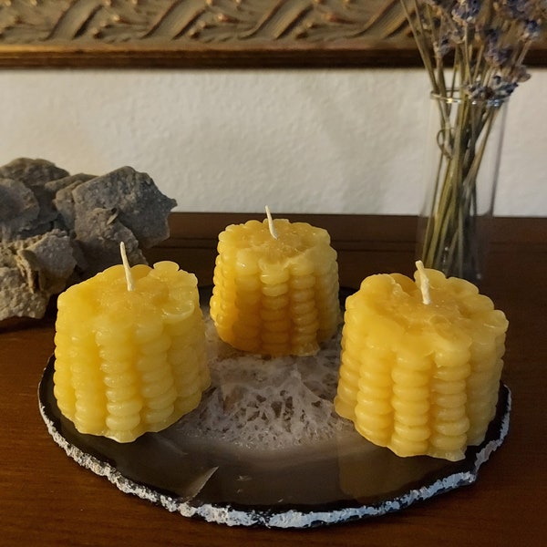 Small Corn on the Cob Beeswax Pillar Candle