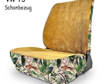 VW T3 - Handmade protective covers, 2 x protective covers for driver and passenger seat for VW T3 with standard seat core, car seat cover, animal print