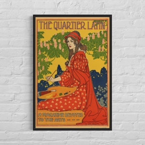 The Quartier Latin Art Nouveau Poster, Wall Art Reproduction