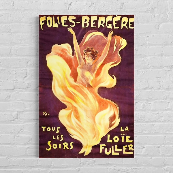 Folies-Bergere Poster, Vintage French Entertaining Poster, Moulin Rouge