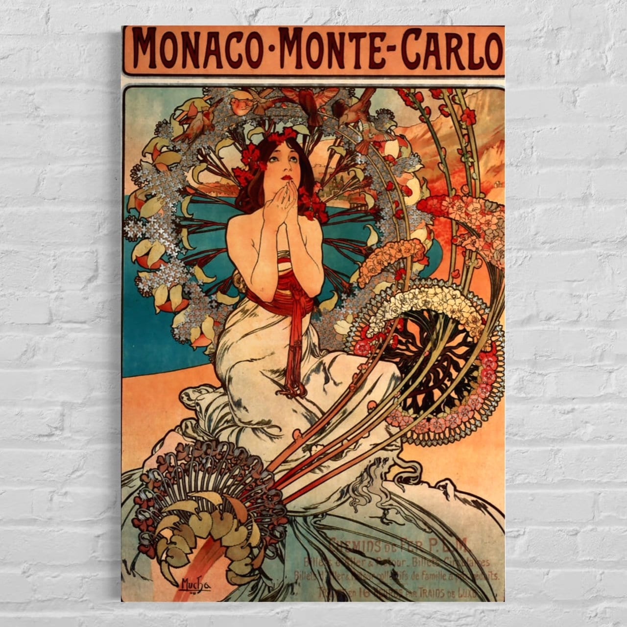 ミュシャ MONACO MONTE CARLO アートプリント 絵 絵画 額 金 Alphonse Mucha (Monaco-Monte Carlo) Art Print | The Art Group