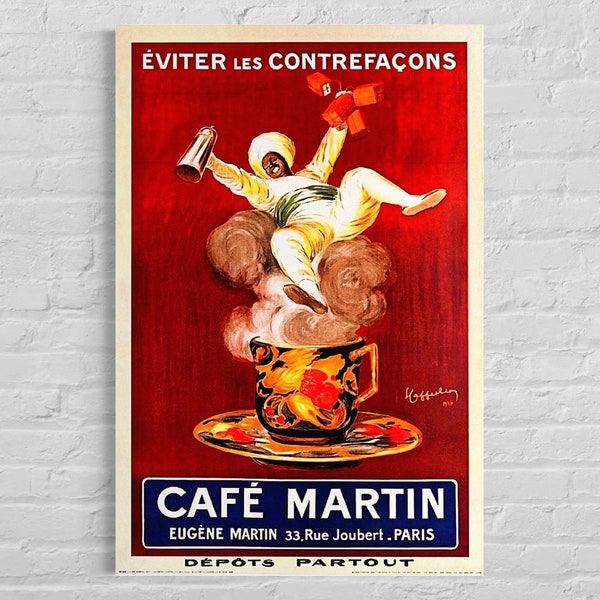 Cafe Marin Poster, Vintage French Entertaining Poster, Art Nouveau Poster, Wall Art, Vintage Advertising