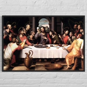 Última cena-Juan de Juanes Pintura Reproducción de carteles, Arte de pared, Arte de comedor, Arte cristiano