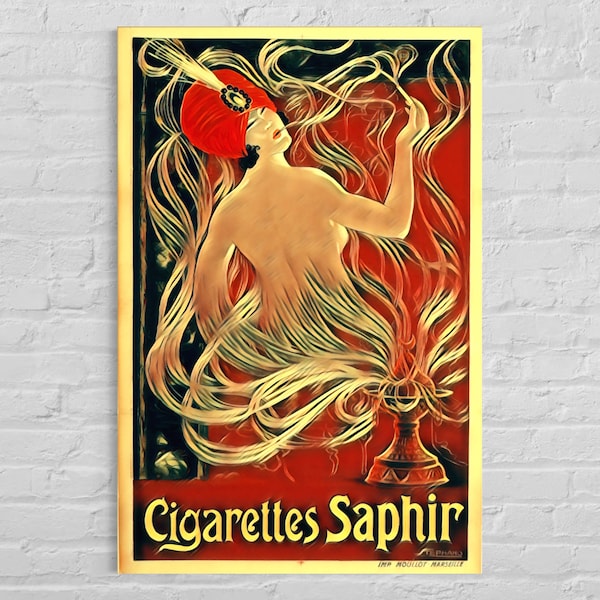 Cigarettes Saphir Poster, Colorful Poster, Wall Art, Office Art, Beautiful Images, Giclee Art Reproduction