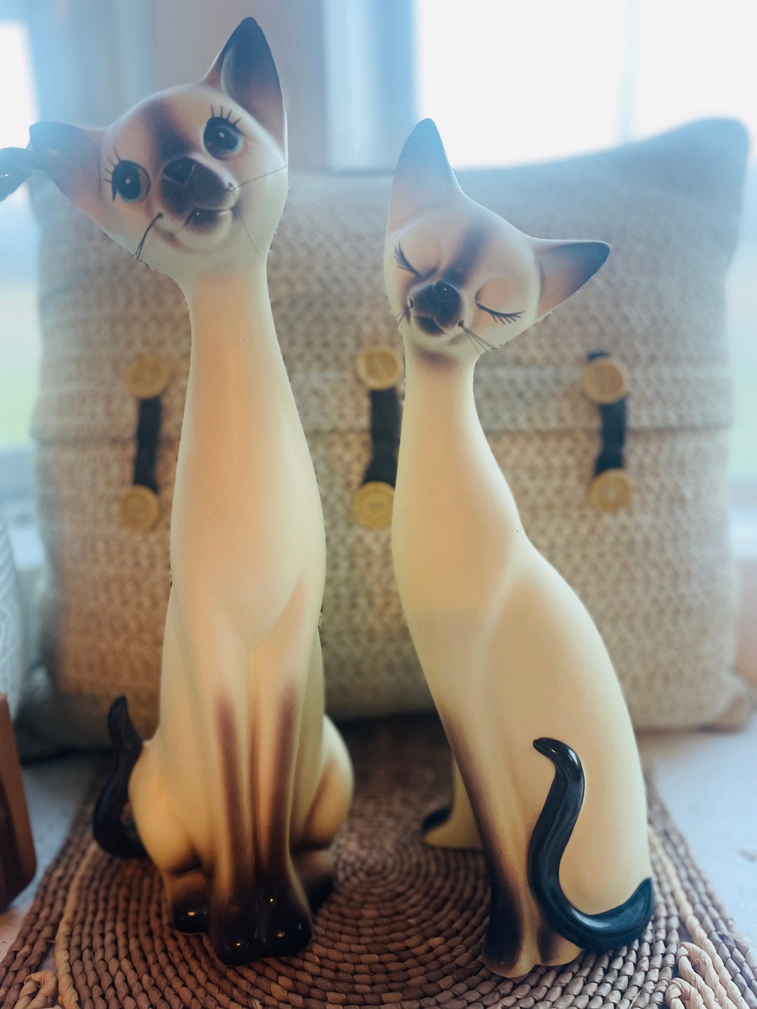 Vintage Retro Siamese Cats Ceramic Kitschy Japan Cat Figurine Etsy