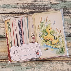 Vintage Spielkarten - 30 verschiedene Karten - Keine Duplikate