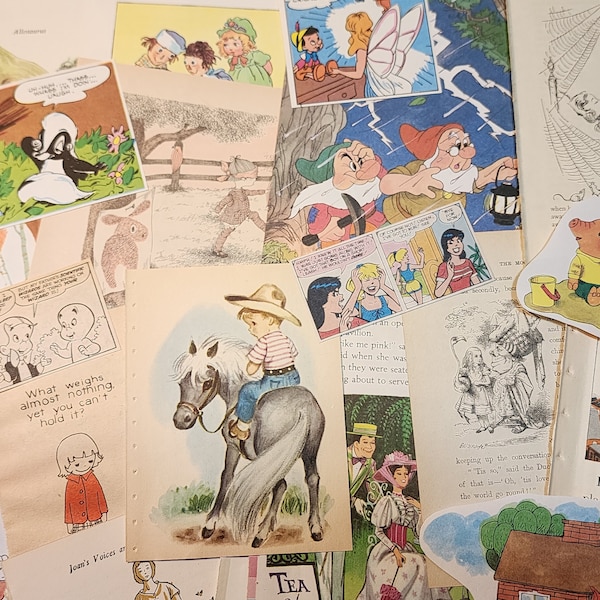 25 Pieces Children's Book & Cartoon Ephemera Pack