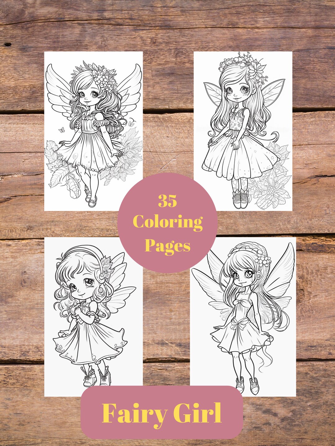 35 Fairy Girl Coloring Pages Experience the Magic of Fairy - Etsy