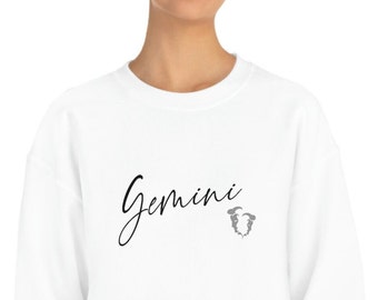 Sweat-shirt à col rond en mélange lourd pour les amoureux des Gémeaux et du Zodiaque