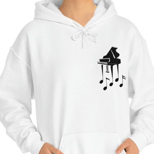 Heavy Blend Hooded Sweatshirt for Music and Piano Lovers