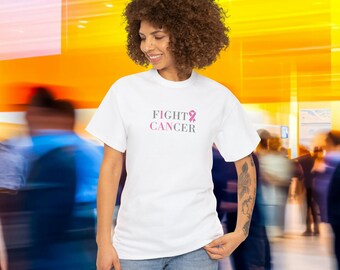 Heavy Cotton Tee for Cancer Fight and Resiliance