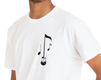 Heavy Cotton Tee for Music and Electric Guitar Lovers