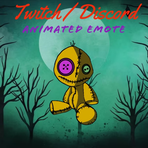 Voodoo Doll Twitch, Discord Emote ,Kick, Streamer, Streaming Emotes, imessage, Animated