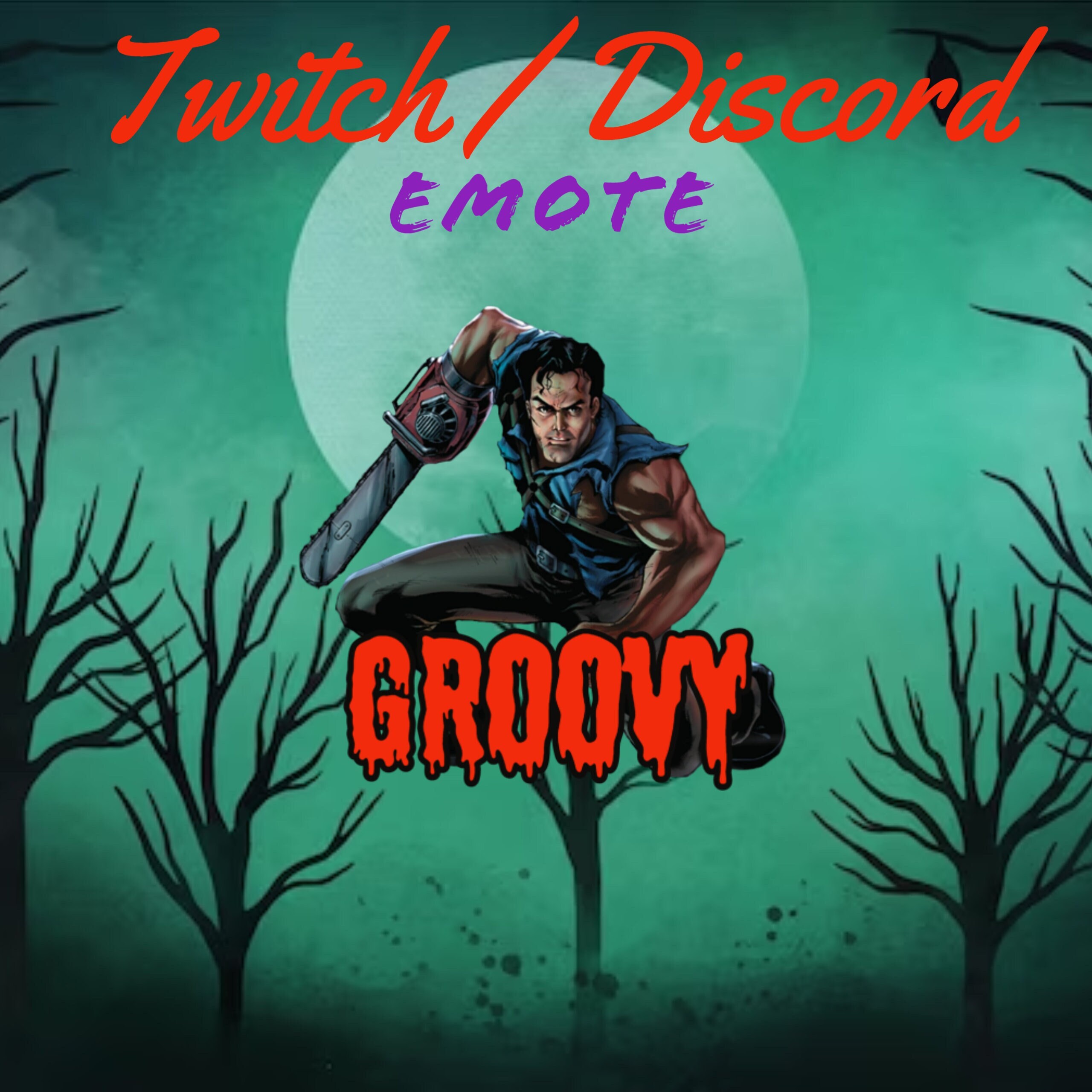 Groovy Ash Twitch, Discord Emote , Streamer, Spooky, Kick Emote, Streaming Emote Etsy