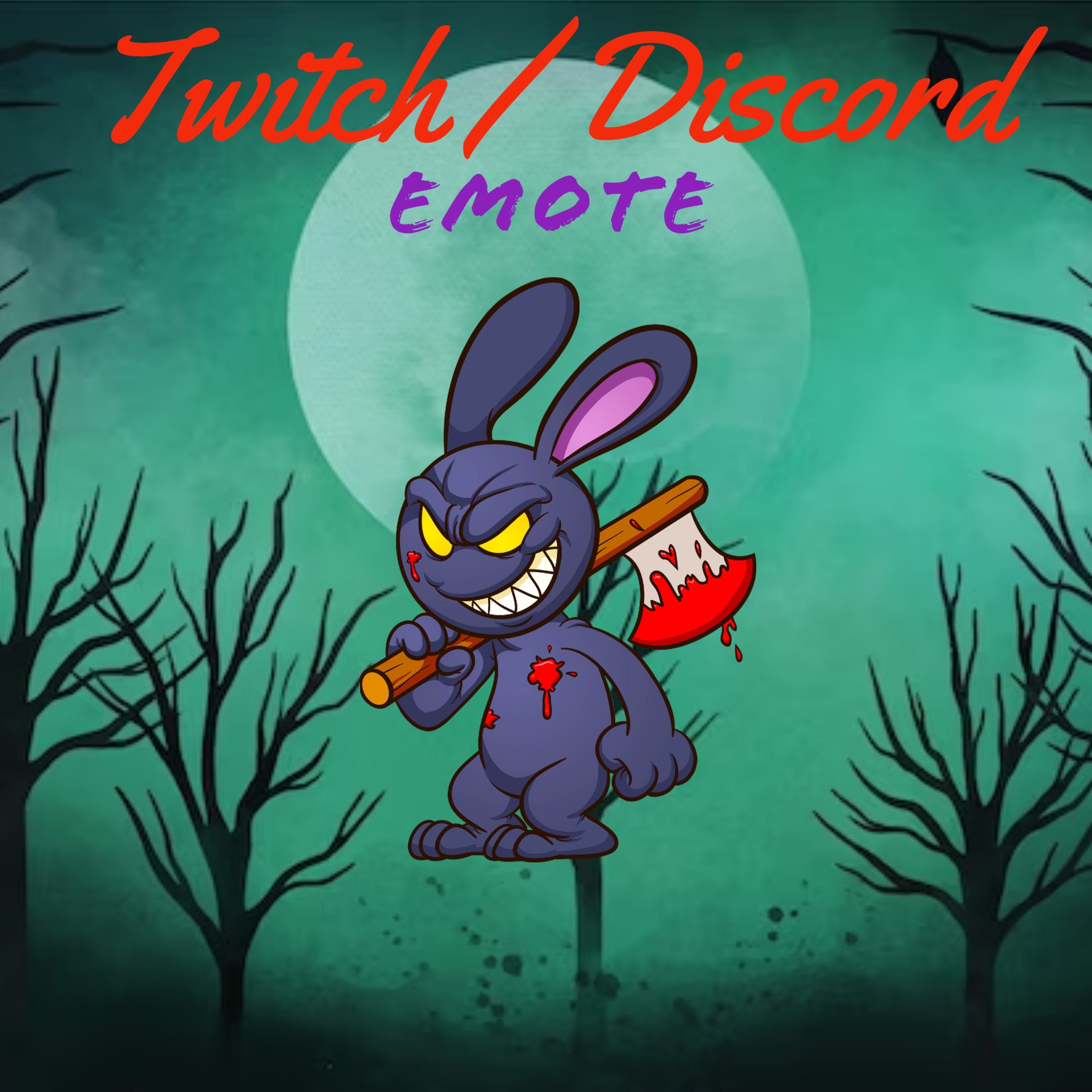 Evil Rabbit Twitch Discord Emote Scary Spooky Zombie Etsy