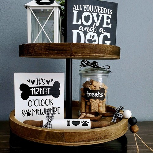 Dog Mom Gift Tiered Tray Decor Dog Lover Gift Dog Dad Gift Dog Etsy