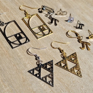 Math Earrings and Bonus Studs | Hypoallergenic, Clasp, & Clip on Earring options | Math Gift | Math Teacher Gift | Math Graduation Gift