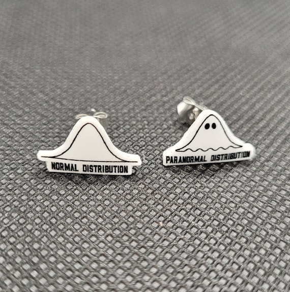 Funny Math Earrings - Normal vs. Paranormal Distribution - STEM Teacher Gift - Statistics Jewelry - Geeky Accessories