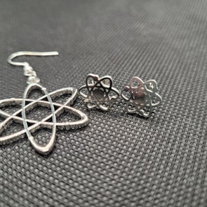 Atom Earrings w/Hypoallergenic Option & Bonus Atom Studs - Chemistry Earrings-Science Earrings-Chemistry Jewelry-Gift for Science Teacher