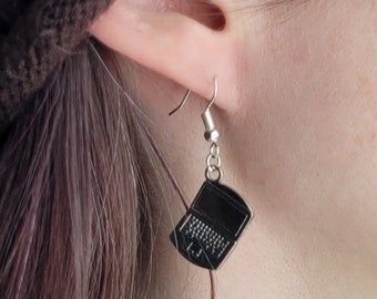 Laptop Earrings: Tech-Inspired Sterling Silver Dangle Earrings