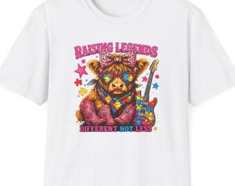 Highland Cow Autism Awareness PNG, Raising Legends sublimatieontwerp (digitale download)