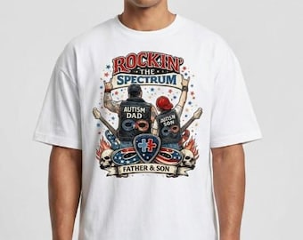 Autisme vader, vader en zoon autisme png, sublimatieontwerp rockband