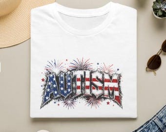 4 juli, vuurwerk VS png, acceptatie autisme, moeder autisme, puzzellint, shirt autisme, neurodiversiteit, sublimatie