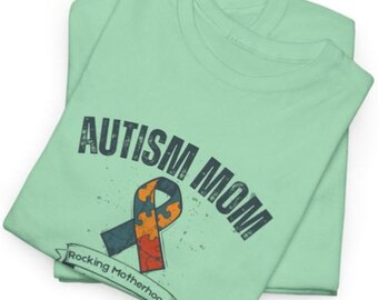Autism Mom PNG – Puzzle Ribbon Awareness Design (digitale download)